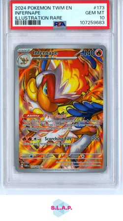 INFERNAPE ILLUSTRATION RARE POKEMON TWM EN-TWILIGHT MASQUERADE 2024 173 PSA 10 - Image 1