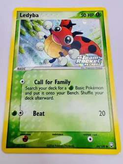 Ledyba 64/109 2004 Pokemon EX Team Rocket Returns Reverse Holo • Stamped - Image 2