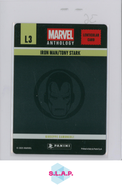 IRON MAN/TONY STARK PANINI L3 MARVEL ANTHOLOGY LENTICULAR CARD 2025 ENGLISH - Image 2