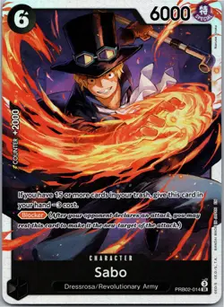 One Piece Card Game Sabo PRB02-014 SR 6000 SPECIAL EN Sleeved - Image 1
