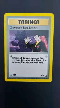Pokemon TCG Giovanni's Last Resort 1ST EDITION Gym Heroes 105/132 Card, NM - Image 3