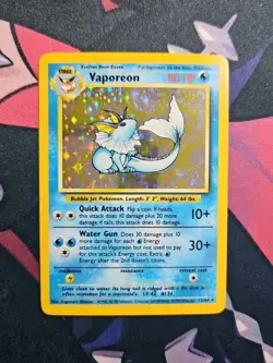 Pokemon Card Vaporeon Jungle 12/64 Rare, Holo Collectable No Symbol Error , LP - Image 1
