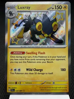 Luxray 137/091 - Shiny Holo Rare - Paldean Fates Pokemon Card MINT - Image 1