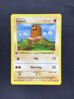 Pokemon Cards: Base Set 1st Edition Common: Diglett 47/102 - Image 1
