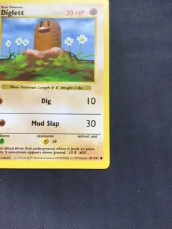 Pokemon Cards: Base Set 1st Edition Common: Diglett 47/102 - Image 4