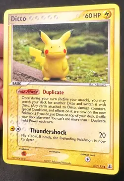 Ditto [Pikachu] 63/113 2005 EX Delta Species Pokemon Card TCG Yuka Morii Nm/Vlp - Image 2