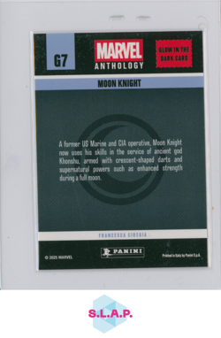 MOON KNIGHT PANINI G7 MARVEL ANTHOLOGY GLOW IN THE DARK CARD 2025 ENGLISH - Image 2