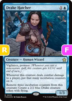 MTG Drake Hatcher Foundations Rare Creature Human Wizard *Foil* NM - Image 1