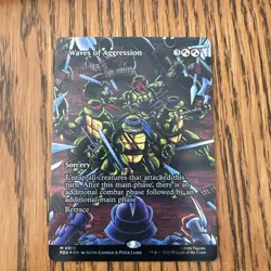 NM Borderless Foil Waves of Aggression, MTG, TMNT, Magic the Gathering, 13 - Image 1