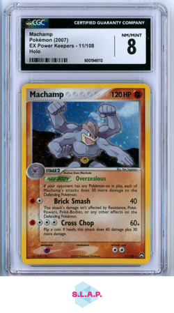 MACHAMP EX POWER KEEPERS HOLO 11/108 POKEMON CGC 8 - Image 1