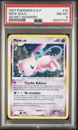 Pokemon Mew TCG 15/132 D&P Secret Wonders Rare Holo Card NM-MT Condition 2007 - Image 1
