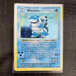 Pokemon TCG Vintage Card Shadowless Blastoise Holo Sun Faded 2/102 MP-HP!! - Image 1