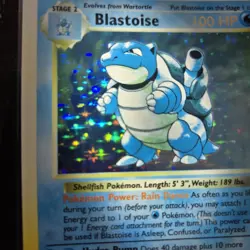 Pokemon TCG Vintage Card Shadowless Blastoise Holo Sun Faded 2/102 MP-HP!! - Image 3