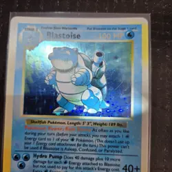 Pokemon TCG Vintage Card Shadowless Blastoise Holo Sun Faded 2/102 MP-HP!! - Image 4