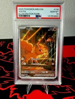 Vulpix 138/132 (PSA 10) Illustration Rare Mega Evolution Pokemon Card - Image 1