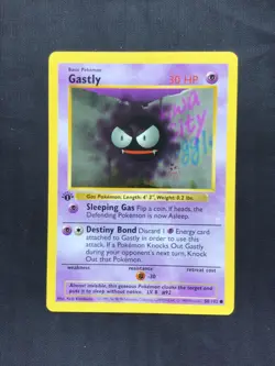 Pokemon Cards: Base Set 1st Edition Common: Gastly 50/102 - Image 1