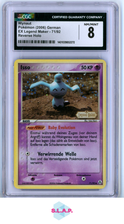 WYNAUT EX LEGEND MAKER REVERSE HOLO 71/92 POKEMON CGC 8 - Image 1