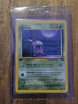 Grimer 1st Edition Near Mint 48/62 Fossil Set Pokemon Vintage Card WOTC 1999 - Image 1