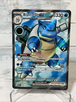 2023 Pokemon 184/165 Blastoise ex Scarlet & Violet 151 Full Art/Ultra Rare - Image 1