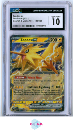ZAPDOS EX SCARLET & VIOLET 151 - MEW EN HOLO 145/165 POKEMON CGC 10 - Image 1