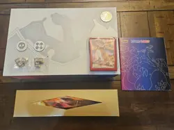 Pokemon TCG - Empty Charizard 2022 UPC With Charizard Playmat Coin Book Dice - Image 1