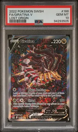 2022 POKEMON SWORD & SHIELD LOST ORIGIN #186 FULL ART/GIRATINA V PSA 10 - Image 1