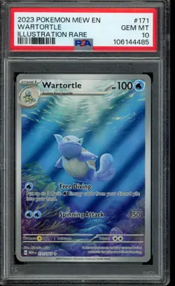 2023 POKEMON MEW EN-151 ILLUSTRATION RARE #171 WARTORTLE PSA 10 - Image 1