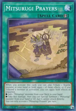 3x Yu-Gi-Oh! Mitsurugi Prayers - OP29-EN011 - Super Rare - NM - Image 1