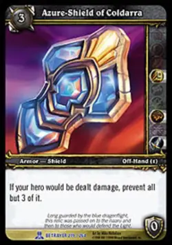Moderate Play WoW TCG Azure-Shield of Coldarra Servants of the Betrayer World of - Image 1