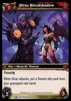 Moderate Play WoW TCG Ulrac Bloodshadow Servants of the Betrayer World of Warcra - Image 1