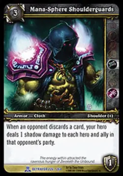 Moderate Play WoW TCG Mana-Sphere Shoulderguards Servants of the Betrayer World - Image 1