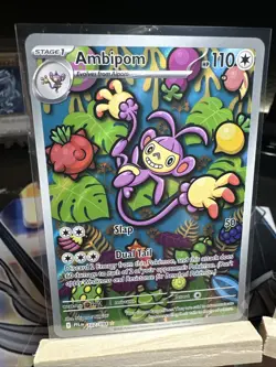 Pokemon Ambipom 107/094 Illustration Rare Phantasmal Flames + Battle Cage, SIR++ - Image 2