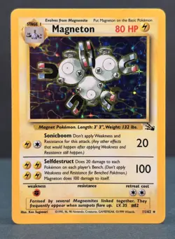 Pokemon Fossil Magneton Holo – Lightly Played LP – Original Vintage 11/62 - Image 2