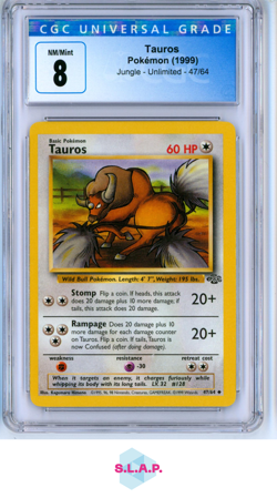 TAUROS JUNGLE - UNLIMITED 47/64 POKEMON CGC 8 - Image 1