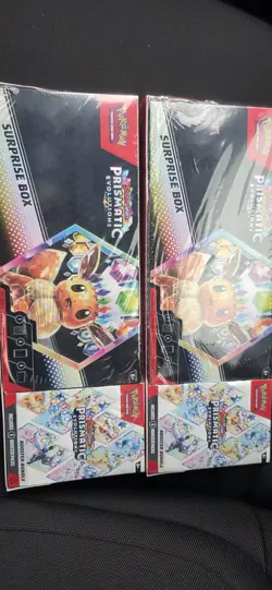Lot Of 2 Pokemon Prismatic Evolutions Surprise Box+Booster Bundle Sams Club Set - Image 1