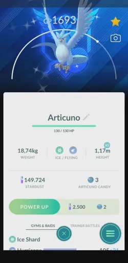 Pokemon Shiny Articuno - Kalos GO Tour 2026 background (Tr'a.d.e 20k or P.T.C) - Image 1