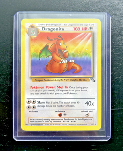 Pokemon TCG - Dragonite 19/62 - Fossil Unlimited - Rare Non Holo - DMG - Image 1