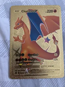 Pokemon Charizard v Gold Foil Fan Art - Image 1