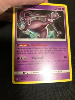 Pokemon Mewtwo Swirl 75/214 Unbroken Bonds Canada EXCLUSIVE Holo Bleed Promo NM - Image 4