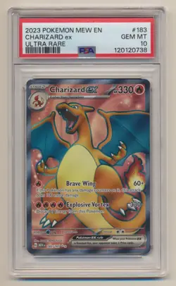 PSA 10 Pokemon 151 Ultra Rare Charizard EX MEW EN 183/165 GEM MINT Condition!! - Image 1