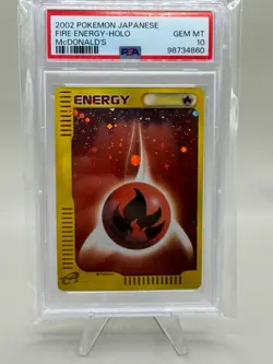Fire Energy McDonald's Pokemon-E Minimum Pack Holo (Japanese) PSA 10 GEM MT - Image 1