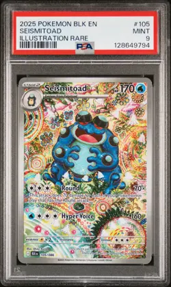 2025 POKEMON BLK EN-BLACK BOLT ILLUSTRATION RARE #105 SEISMITOAD PSA 9 - Image 1