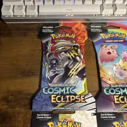 Cosmic Eclipse Sleeved Booster Pack Full Art Set Pokemon TCG Sun & Moon 4 Packs - Image 2