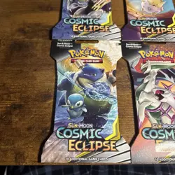 Cosmic Eclipse Sleeved Booster Pack Full Art Set Pokemon TCG Sun & Moon 4 Packs - Image 5