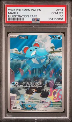 2023 POKEMON PAL EN-PALDEA EVOLVED ILLUSTRATION RARE #204 MARILL PSA 10 - Image 1