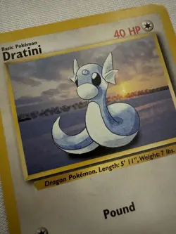 Pokemon Dratini 26/102 Uncommon Base Set 1999 vintage Wizards of the Coast LP - Image 2