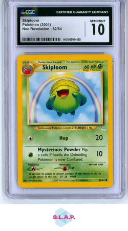 SKIPLOOM NEO REVELATION - UNLIMITED 52/64 POKEMON CGC 10 - Image 1