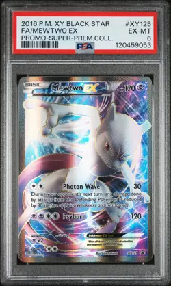 2016 POKEMON XY BLACK STAR PROMO SUPER-PREM COLL #XY125 FULL ART/MEWTWO EX PSA 6 - Image 1