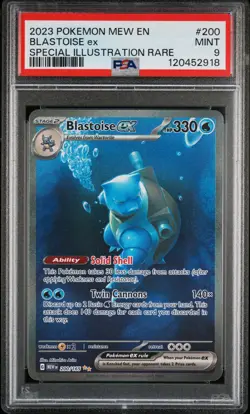 2023 POKEMON MEW EN-151 SPECIAL ILLUSTRATION RARE #200 BLASTOISE EX PSA 9 - Image 1