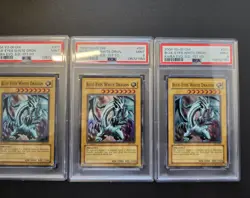 Yu-Gi-Oh Blue-Eyes White Dragon SKE-001 Super Rare 1st Edition X3 - Image 1